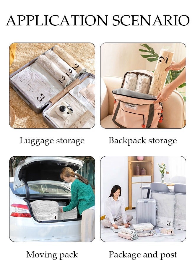 DUNISO Vacuum Storage Bags- Pack of 6 (2 Large + 2 Medium + 2 Small) Reusable Compression Bags Space Saver for Packing, Clothes, Comforters , Blankets, No Pump Needed - Image 2