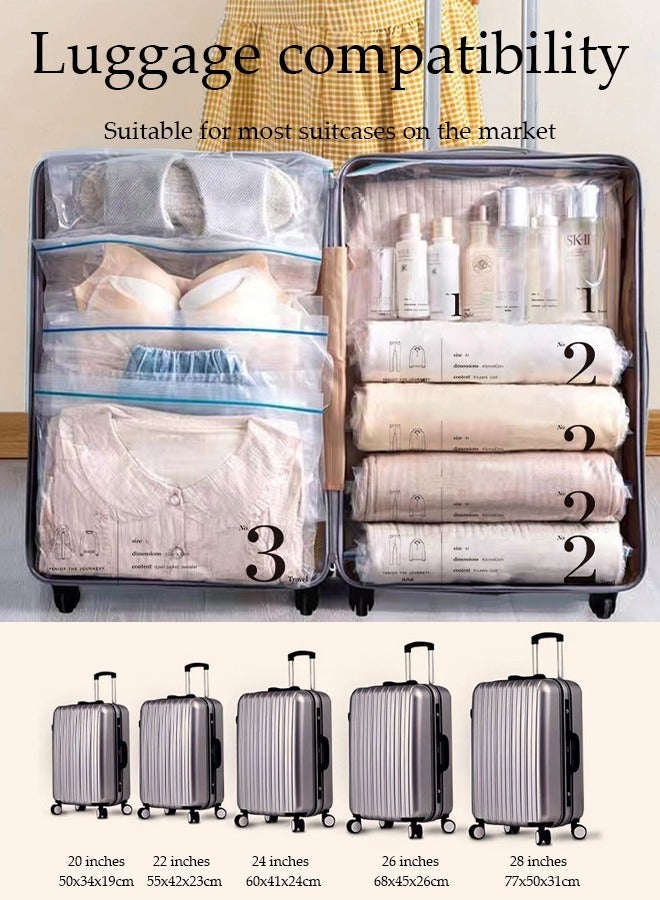 DUNISO Vacuum Storage Bags- Pack of 6 (2 Large + 2 Medium + 2 Small) Reusable Compression Bags Space Saver for Packing, Clothes, Comforters , Blankets, No Pump Needed - Image 5