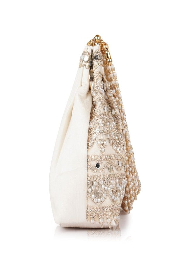 PLANX Velvet Stylish Embroidery Unique Design Traditional Wedding Party Handheld Potli Bag For Women - Image 5