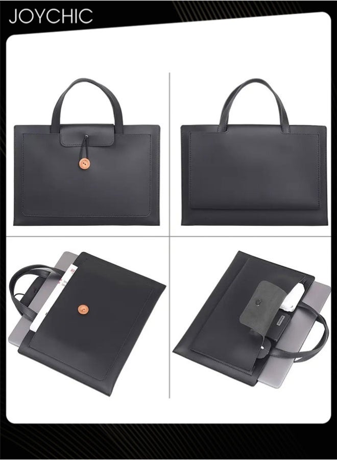 Joychic Laptop Tote Bag for Women and Men Waterproof Faux Leather Computer Bags Business Office Work Bag Briefcase with multi-pockets Suitable for 15.6/16 Inch Laptop  - Image 3