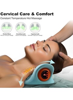 EzzySo Neck Massager Rechargeable Portable Massage Pillow Low-Frequency Pulse Massage Technology Constant Temperature Hot Compress Function For Pain Relief Deep Tissue  - Image 2