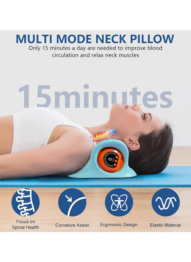 EzzySo Neck Massager Rechargeable Portable Massage Pillow Low-Frequency Pulse Massage Technology Constant Temperature Hot Compress Function For Pain Relief Deep Tissue  - Image 3