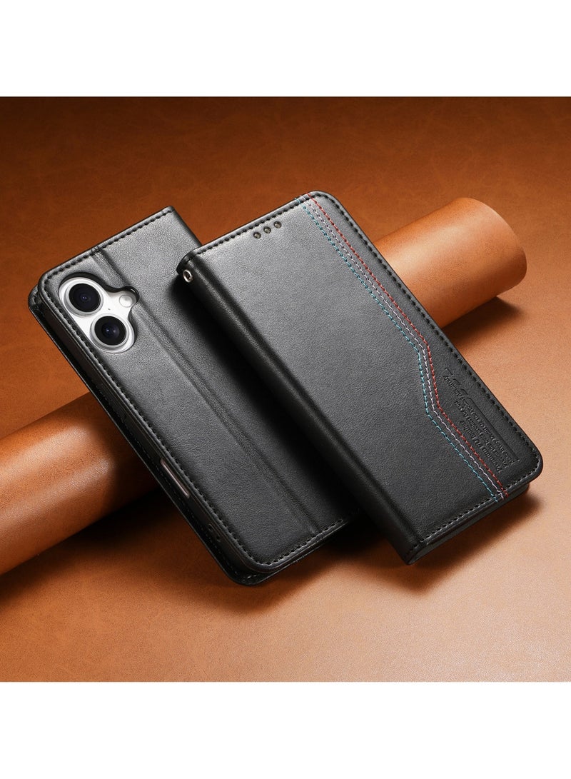 عام متوافق مع أغلفة iPhone 17، غلاف هاتف مغناطيسي بطريقة الرفرف لحمل البطاقات، مقاوم للسقوط والخدوش، تركيب دقيق لماج سيف، متوافق مع ماج سيف، مضاد لبصمات الأصابع - Image 1