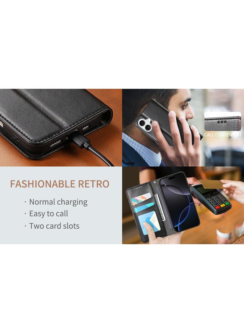 عام متوافق مع أغلفة iPhone 17، غلاف هاتف مغناطيسي بطريقة الرفرف لحمل البطاقات، مقاوم للسقوط والخدوش، تركيب دقيق لماج سيف، متوافق مع ماج سيف، مضاد لبصمات الأصابع - Image 4