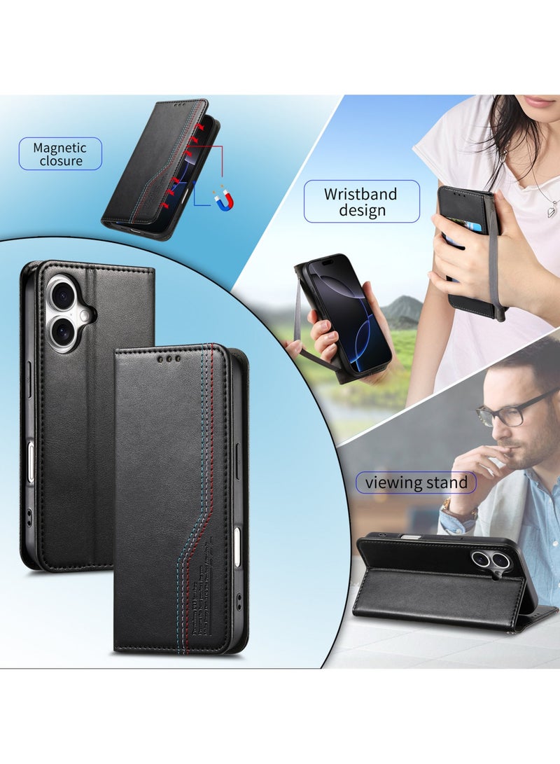 عام متوافق مع أغلفة iPhone 17، غلاف هاتف مغناطيسي بطريقة الرفرف لحمل البطاقات، مقاوم للسقوط والخدوش، تركيب دقيق لماج سيف، متوافق مع ماج سيف، مضاد لبصمات الأصابع - Image 3