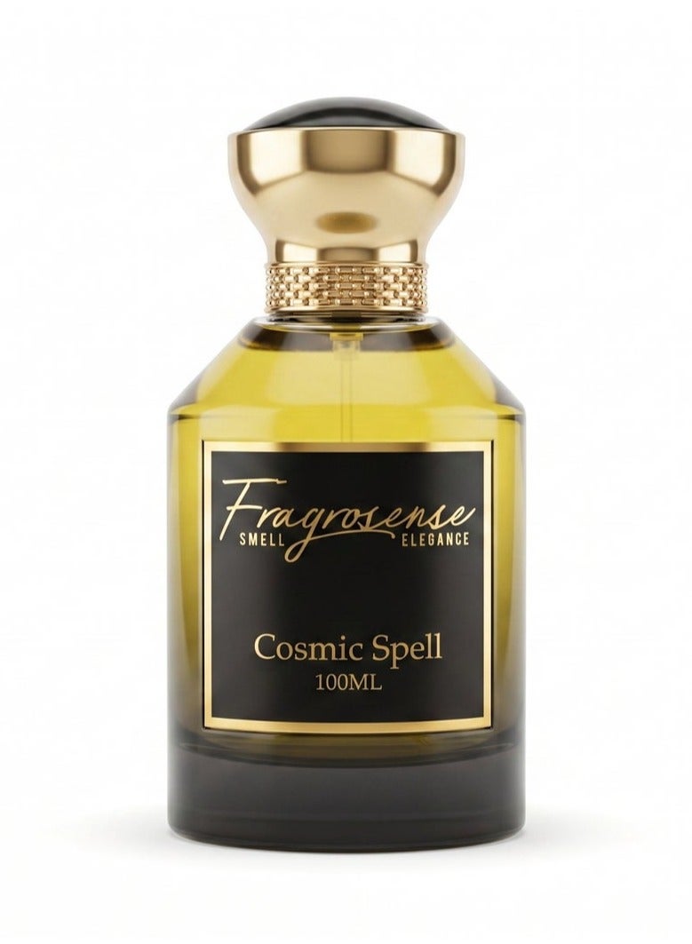 Cosmic Spell Eau de Parfum 100ml Unisex - Woody Amber Fragrance with Patchouli Sandalwood Tonka Bean Vanilla Notes - Warm Spicy Balsamic Scent for Evening Wear