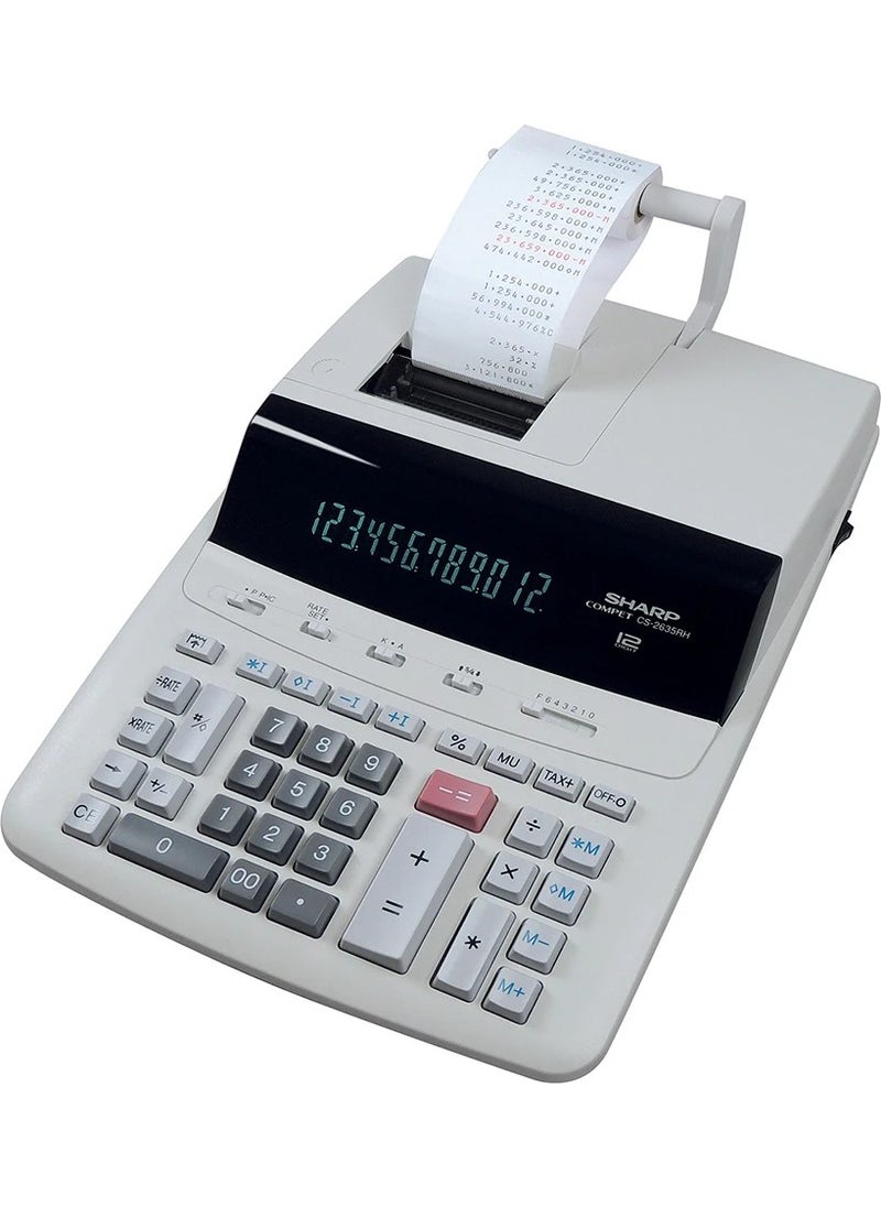 SHARP - CS 2635RHGY 12 Digit Strip Calculator - Image 1