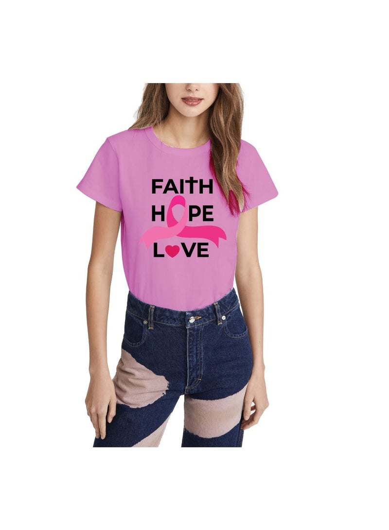 PRINTSHOP4ME October month BreastCancer Awareness Round Neck Short Sleeve T-shirt Unisx  - Image 1