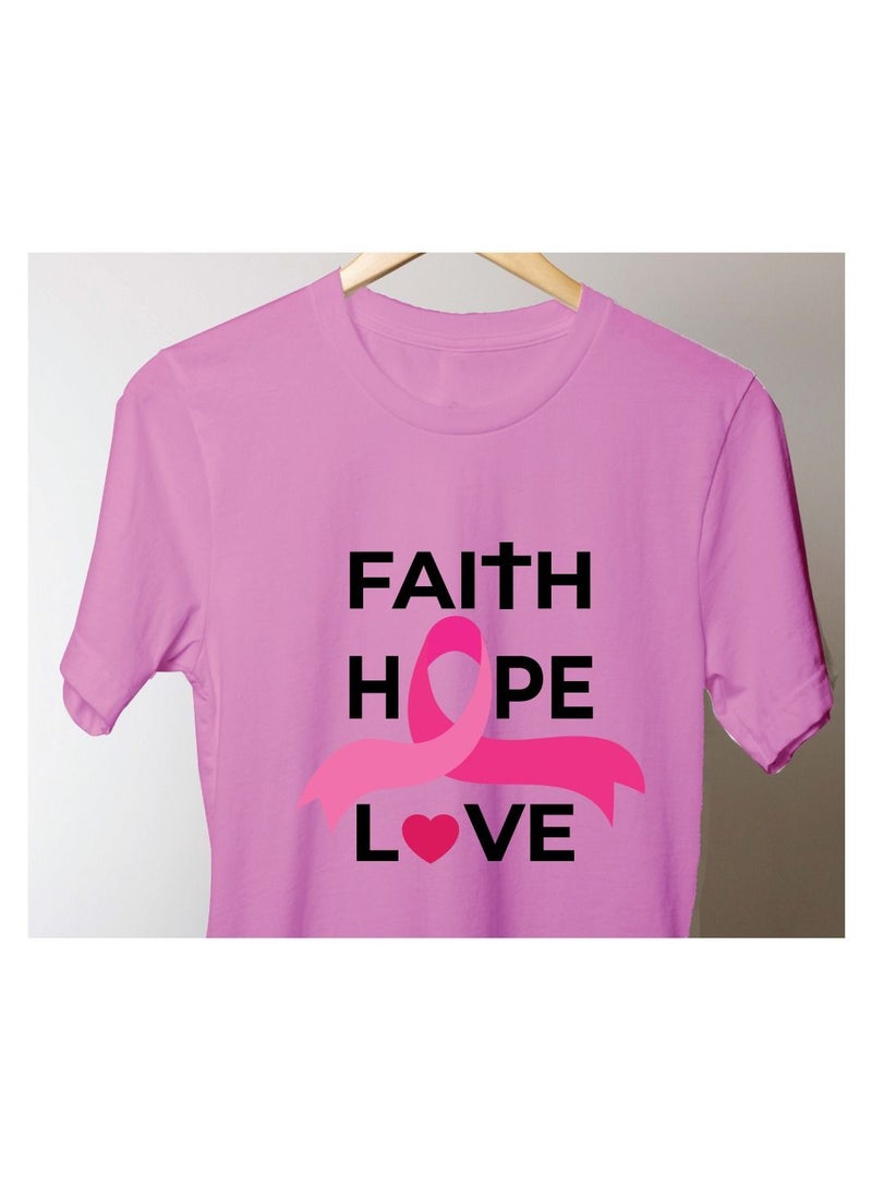 PRINTSHOP4ME October month BreastCancer Awareness Round Neck Short Sleeve T-shirt Unisx  - Image 5