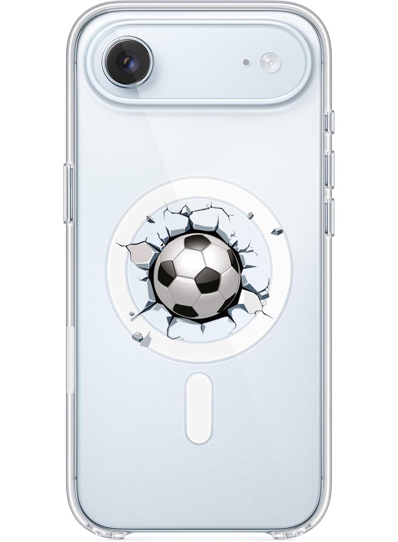 Theodor Magnetic Case for Apple iPhone 17 Air Compatible with MagSafe Wireless Charging, Shockproof Phone Bumper Cover - Football - Image 1