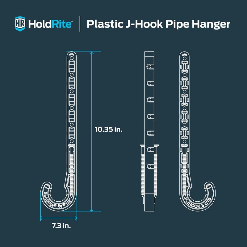 Holdrite 4 inch IPS J-Hook Pipe Hanger, 25 Pack, Pipe Support, P-JHOOK400DWV - Image 5