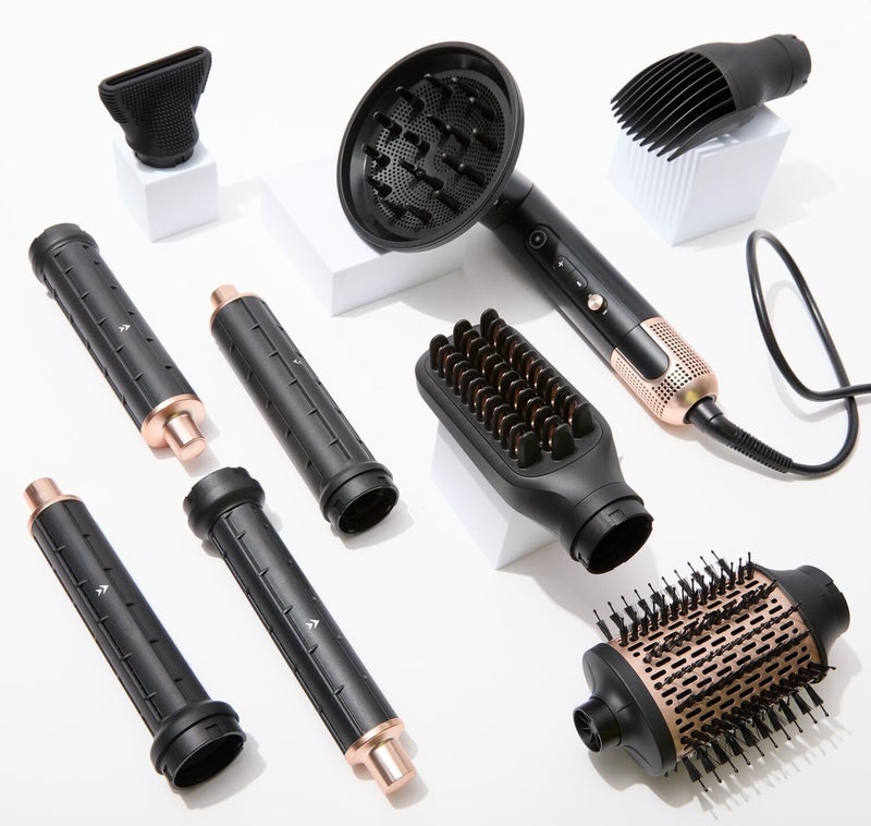 ion Luxe 8In1 Airstyler Pro Interchangeable Hair Dryer  Curler for All Hair Types