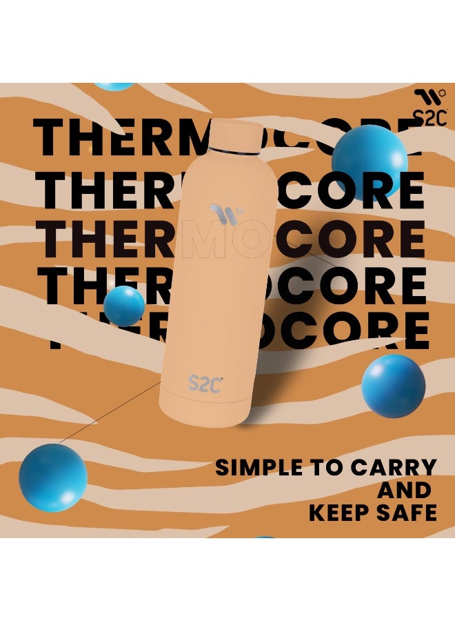 S2C Water Bottle Stainless Steel 750Ml - Double Wall Insulated Water Bottles For Hot Water Gym Bottle Stainless Steel Water Bottle For Kids School Flask Bottle Hot Water Bottle (Peach, 750Ml) - Image 5