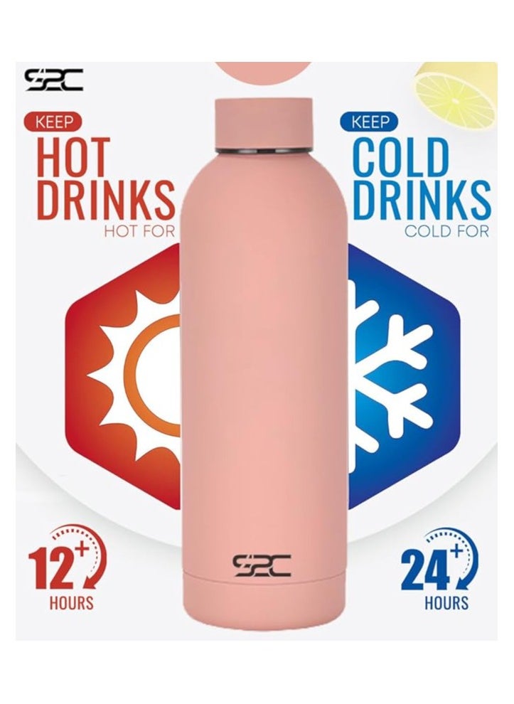 S2C Water Bottle Stainless Steel 750Ml - Double Wall Insulated Water Bottles For Hot Water Gym Bottle Stainless Steel Water Bottle For Kids School Flask Bottle Hot Water Bottle (Peach, 750Ml)  - Image 5
