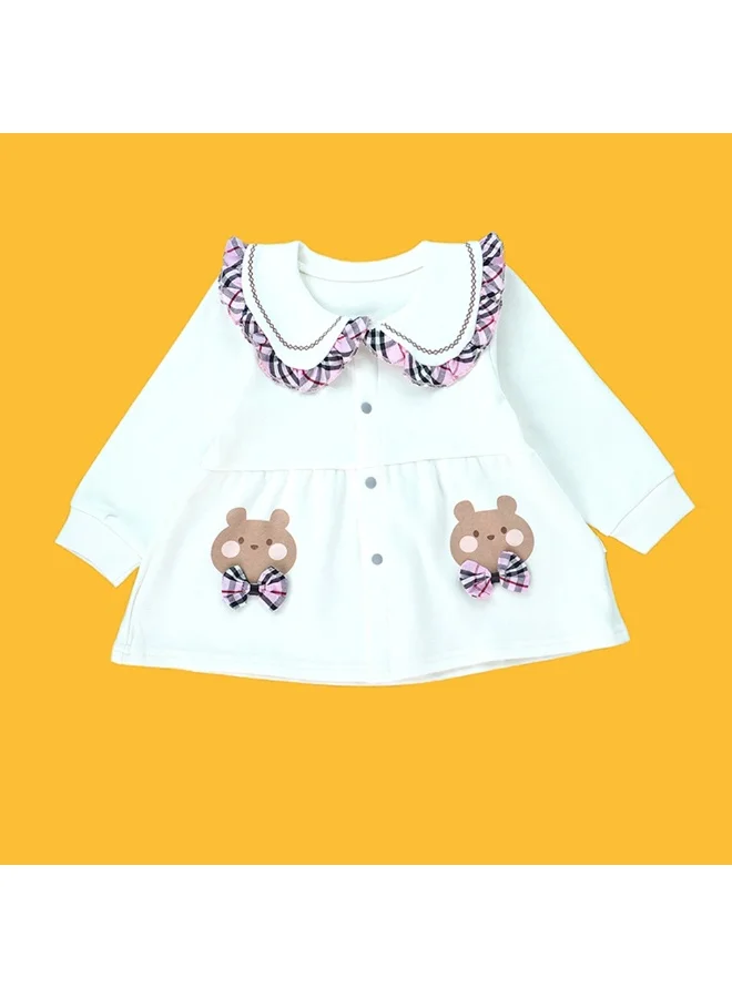 LITTLE SURPRISE BOX 2pcs Pink Black Checks Long Frock style Top with matching full Pants-12-18M