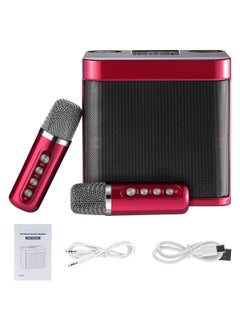 YS Bluetooth Speaker System with 2 Wireless Microphones  with USB for Family Parties Weddings Picnics Outdoor/Indoor (Red)  - Image 1