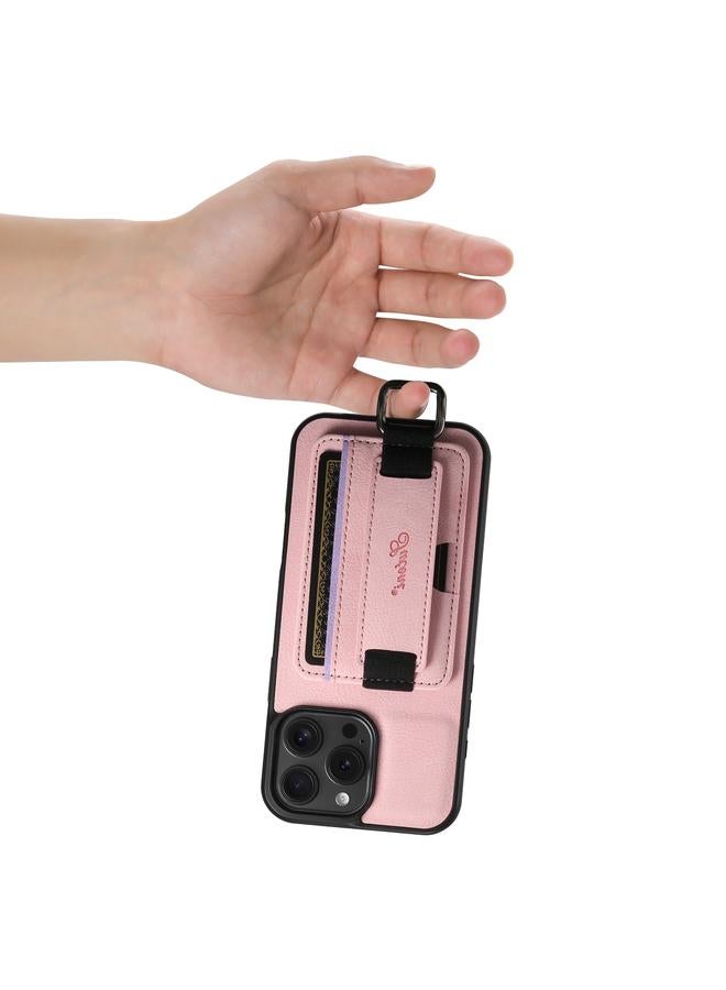 Suteni Case For iPhone 16 Pro Max H13 Litchi Leather Wrist Strap Wallet Back Phone Case - Image 2