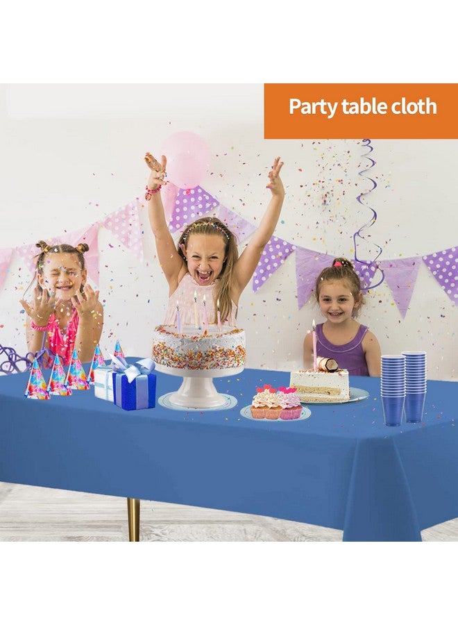 Party Dimensions Blue Disposable Plastic Tablecloth for Rectangle Tables (12 Pack) Premium Decorative Table Cloths for Parties, Events & Weddings, Indoors & Outdoors, 54 x 108 inches, Plastic Table Cover - Image 5