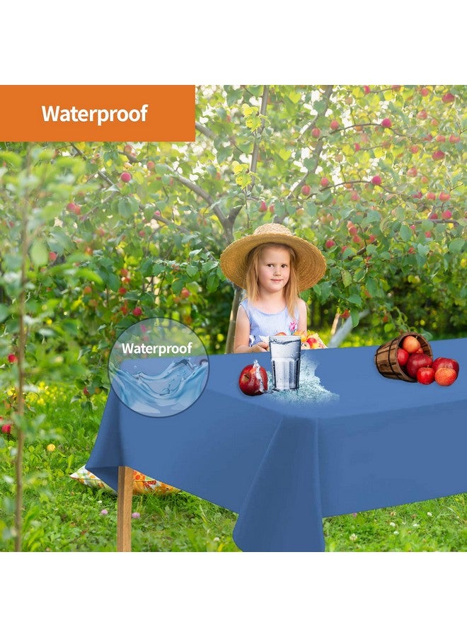 Party Dimensions Blue Disposable Plastic Tablecloth for Rectangle Tables (12 Pack) Premium Decorative Table Cloths for Parties, Events & Weddings, Indoors & Outdoors, 54 x 108 inches, Plastic Table Cover - Image 4
