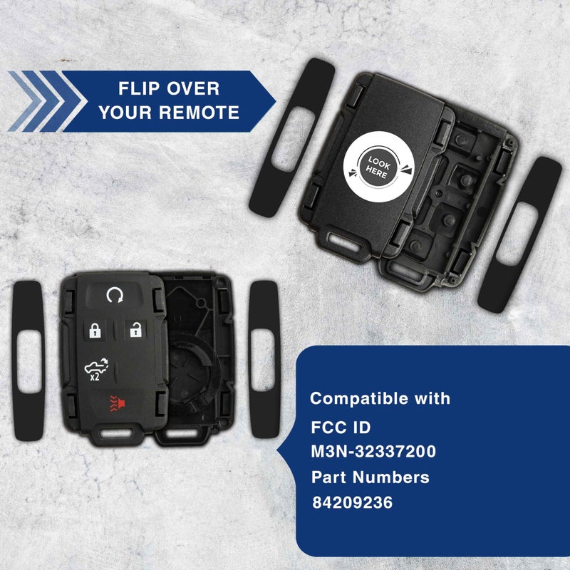 KeylessOption Remote Key Fob Shell 5bth Lift Gate Case for Chevrolet Silverado GMC Sierra (M3N-32337200, 84209236) - Image 5