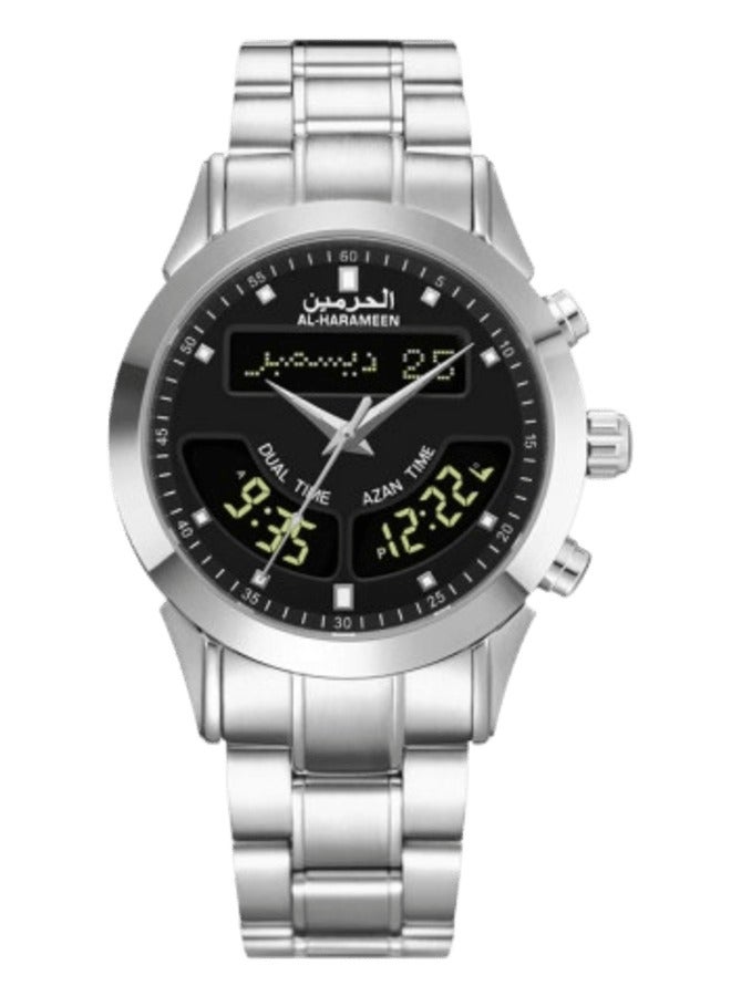 Al Salah Azan Watch Water Proof Stainless Steel Men's Watch(Silver)