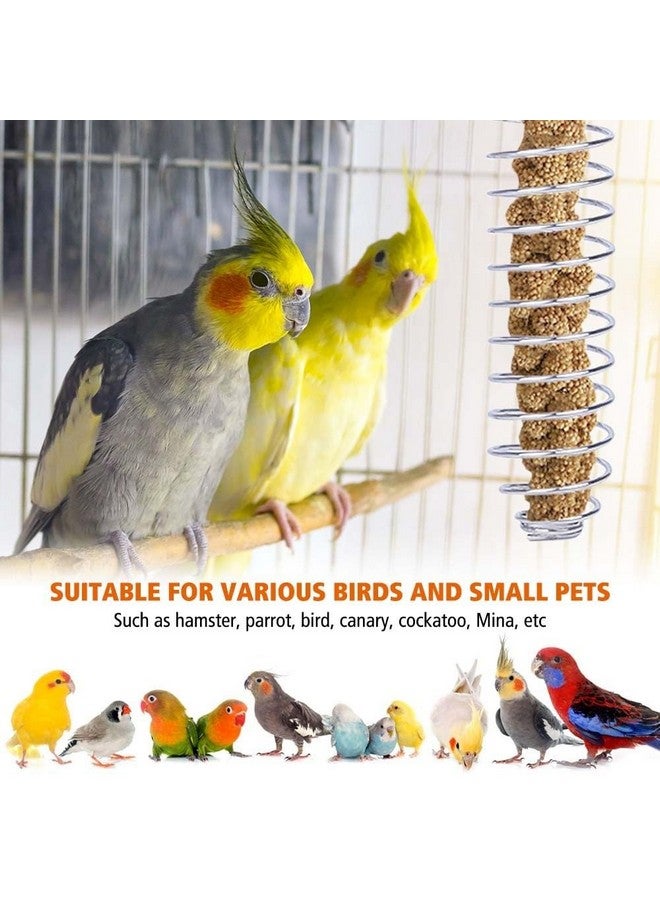 MiOYOOW 2PCS Bird Food Holders, Stainless Steel Parrot Feeder Basket Bite Resistant Bird Fruit Vegetable Skewer for Parrot Finch Canary Cockatoo  - Image 4