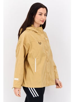 adidas Originals Women Sportswear Fit Embroidered Logo Outdoor Jacket, Khaki  - Image 2