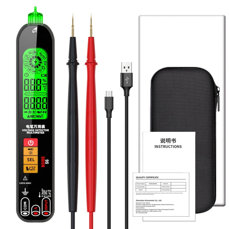 BSIDE S6 Digital Multimeter Professional Voltage Resistance Frequency Capacitance Measurement Tester Digital Backlight Display Multitester NCV Voltage Detector True RMS Tester - Image 1