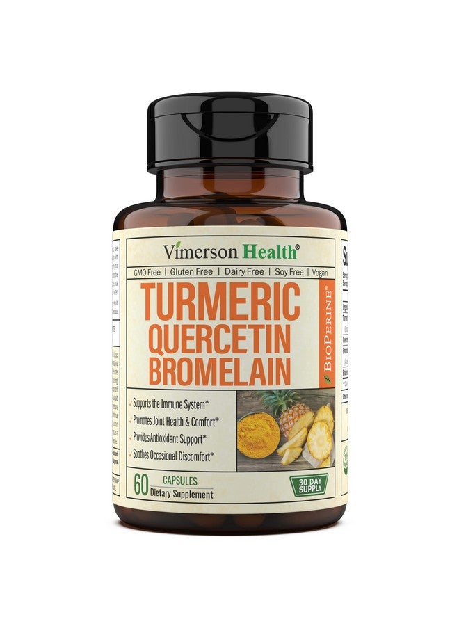 Vimerson Health Turmeric Curcumin With Black Pepper Quercetin & Bromelain. Tumeric Quercetin & Bromelain Supplement For Immune Support. Joint Support Supplement With Bioperine & Organic Turmeric. 60 Vegan Capsules - Image 2