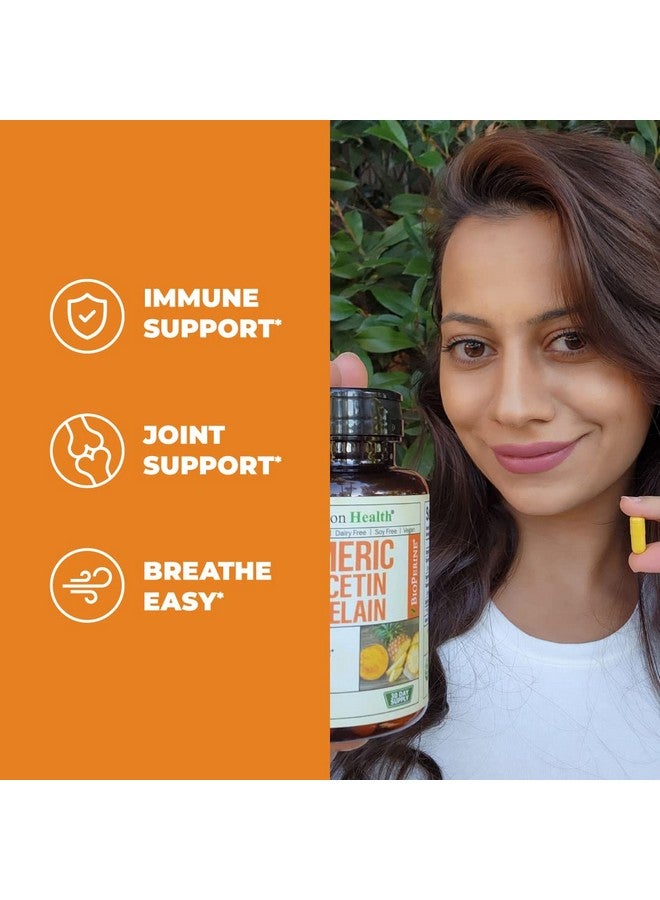 Vimerson Health Turmeric Curcumin With Black Pepper Quercetin & Bromelain. Tumeric Quercetin & Bromelain Supplement For Immune Support. Joint Support Supplement With Bioperine & Organic Turmeric. 60 Vegan Capsules - Image 3