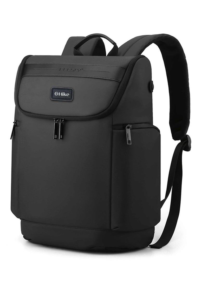 هايك Hike 16 Inch Durable Laptop Backpack Waterproof Business Casual Daypack for Men Women in Travel Office School College, HK2205-Black - Image 1