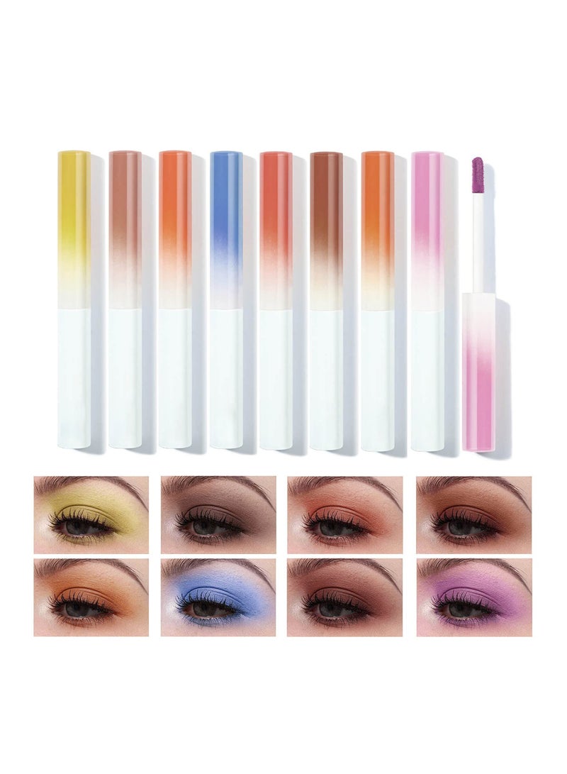 Eyeshadow Matte, 8 Pack Liquid Eyeshadow Matte, Cream To Powder, Finish Bright High Pigmented Blendable All-day Wear Eye Shadow, Smudge-Proof Eyeshadow, Waterproof Quick-Dry Eyeshadow Set for Women - Image 5