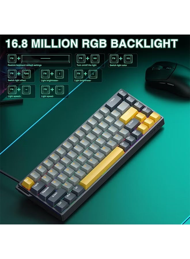 AULA WIN68 HE MAX - Hall Effect Gaming Keyboard with Magnetic Switch, Adjustable Actuation Fast Trigger Mode, 8KHz Polling Rate, RGB Backlit Wired Mechanical Gaming Keyboard 60 Percent Compact DesignAULA WIN68 HE MAX - Hall Effect Gaming Keyboard with Magnetic Switch, Adjustable Actuation Fast Trigger Mode, 8KHz Polling Rate, RGB Backlit Wired Mechanical Gaming Keyboard 60 Percent Compact Design - Image 2