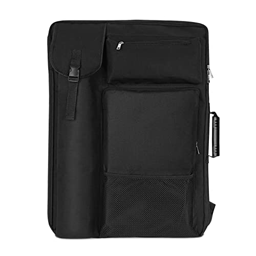 TreochtFUN Art Portfolio Case 18 X 24,Art Portfolio With Backpack & Tote Bag For Artwork,Medium Artist Case Size(Black) - Image 1