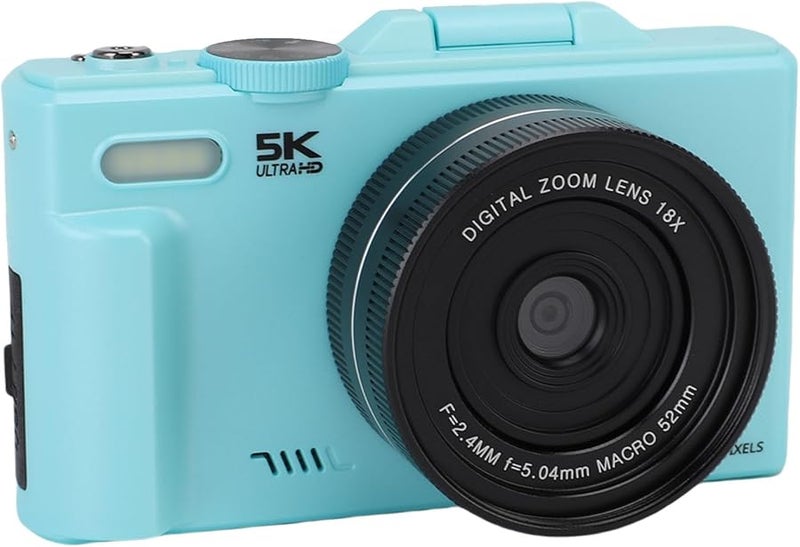 Fockety 5K 75MP Vlogging Camera with 3 Inch Flip Screen 18X Zoom Autofocus and 128GB SD Card - Image 2