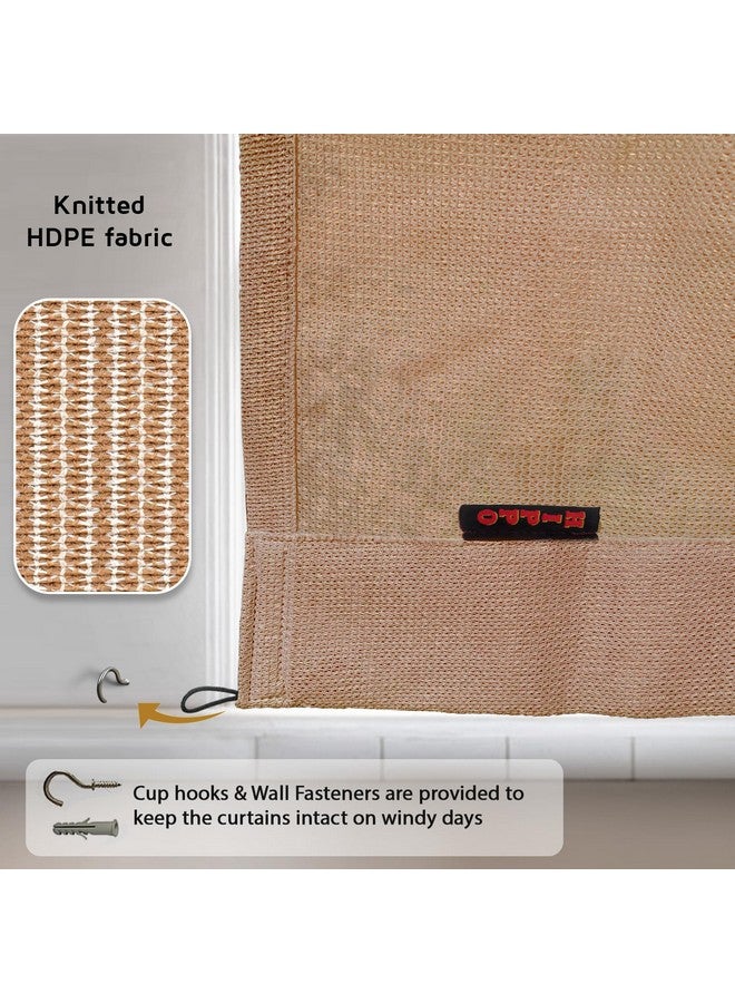 Hippo HIPPO 230 GSM Outdoor Sun Blocking Balcony Loop Curtains Sun & UV Protection, Light Filtering 7.5FT Door Curtain (4.5FTX7.5FT, Persian-Beige, 2 PC) - Image 5