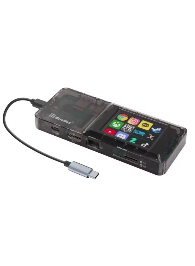 Mirabox H1 Type-C Visual Docking Station Network Port Docking Station with Console Custom Button Desktop Ornament Gifts - Image 1