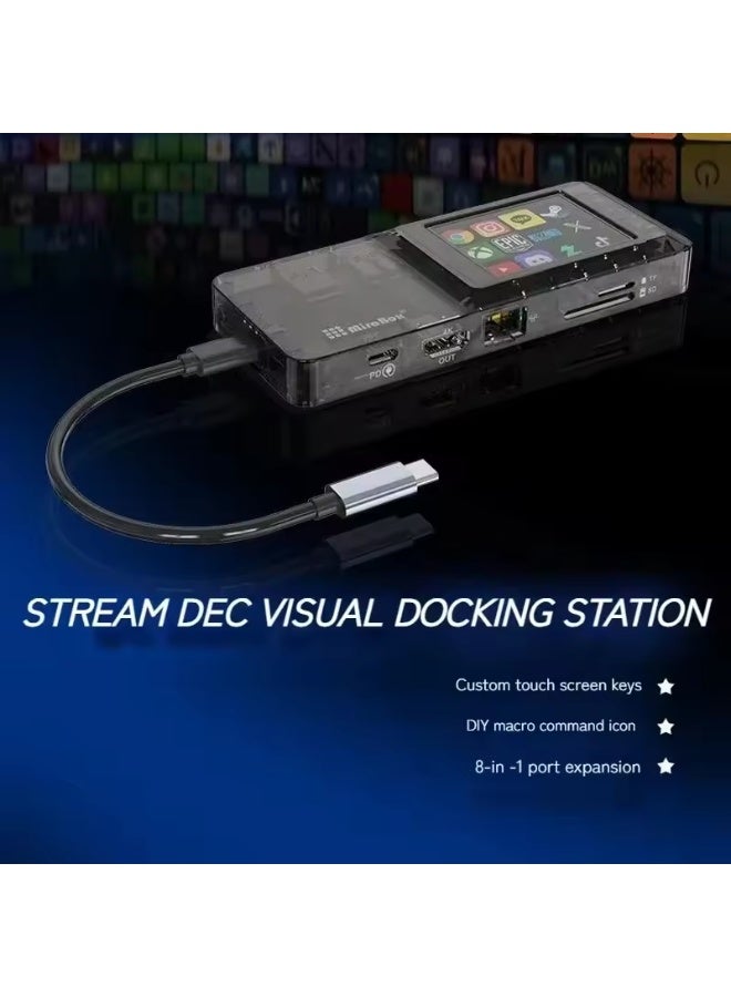 Mirabox H1 Type-C Visual Docking Station Network Port Docking Station with Console Custom Button Desktop Ornament Gifts - Image 2