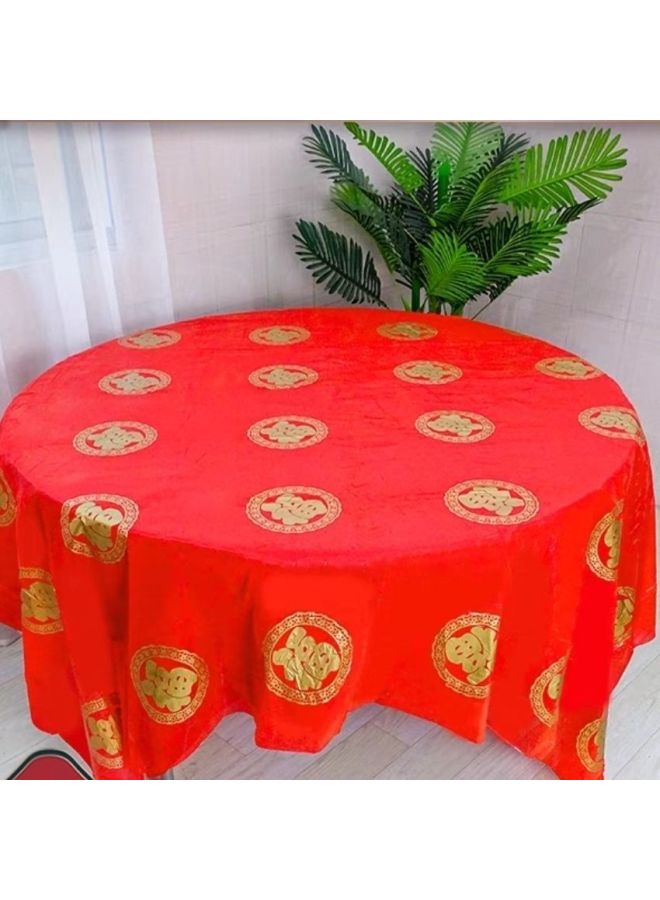 مفرش طاولة للاستعمال مرة واحدة، مفرش طاولة بلاستيكي سميك أحمر اللون، مفرش طاولة طعام منزلي، مفرش طاولة مستديرة لحفلات الزفاف-اللون: Yuanfu 1.6 متر-المواصفات: 100 قطعة من النسخة السميكة】 100 قطعة من القفازات للاستعمال مرة واحدة مجانًا - Image 1