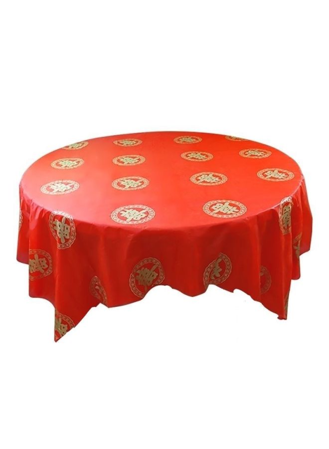 مفرش طاولة للاستعمال مرة واحدة، مفرش طاولة بلاستيكي سميك أحمر اللون، مفرش طاولة طعام منزلي، مفرش طاولة مستديرة لحفلات الزفاف-اللون: Yuanfu 1.6 متر-المواصفات: 100 قطعة من النسخة السميكة】 100 قطعة من القفازات للاستعمال مرة واحدة مجانًا - Image 5