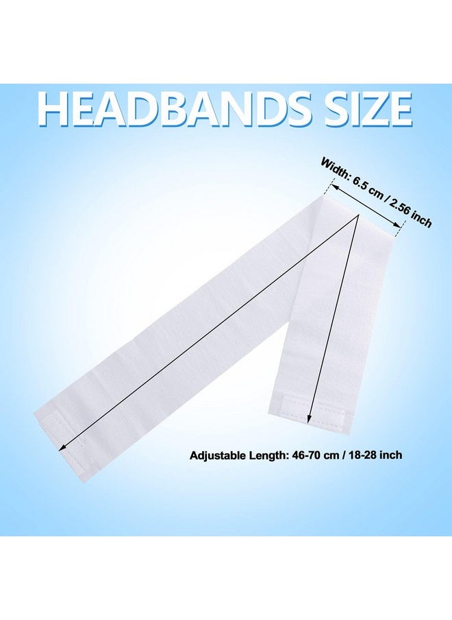 WILLBOND WILLBOND 200 Pieces Disposable Spa Facial Headbands Stretch Non Woven Facial Headband Skin Care Soft Hair Band with Convenient Closure for Women Salons, White  - Image 3
