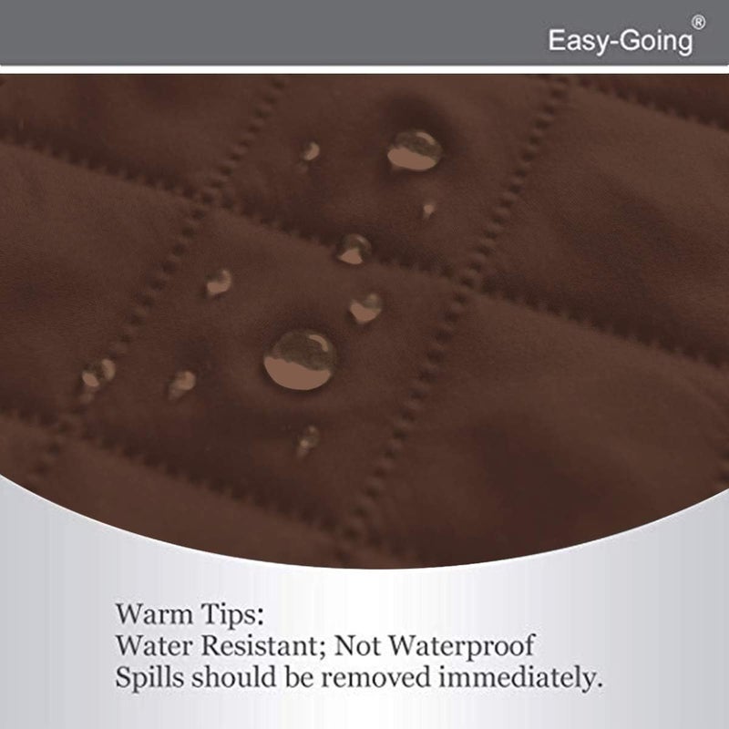 إيزي-جوينج غطاء أريكة 4 مقاعد قابل للعكس من Easy-Going، غطاء أريكة مقاوم للماء مع عصي رغوية وأحزمة مرنة، حماية للأثاث للحيوانات الأليفة والأطفال والكلاب والقطط (كبير جداً، قهوة/عاجي) - Image 5