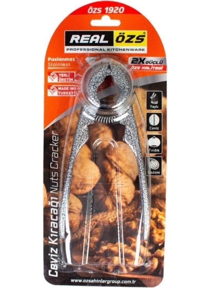Real Özs Stainless Metal Hazelnut Walnut Almond Cracker 8695442988959 