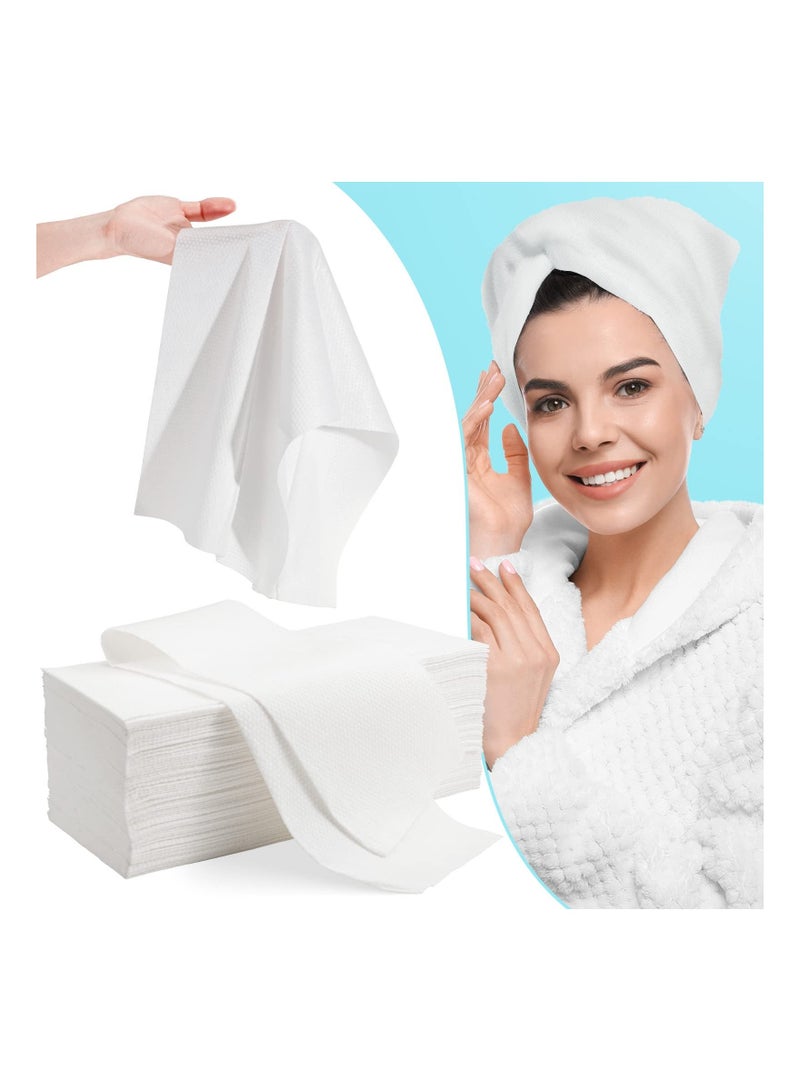 50 Pack Disposable Hair Towels, Non-Woven Care Towel Set, Drying Salon Bulk Travel Biodegradable Foot Bath Towels for u0026 Spa - Image 1