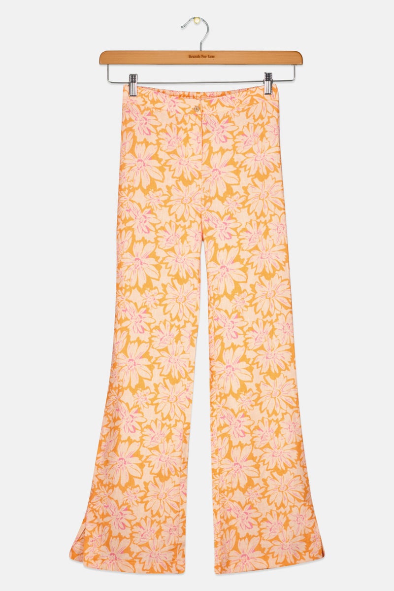 KOTON Kids Girls Allover Print Wide Leg Pants, Multicolor - Image 2