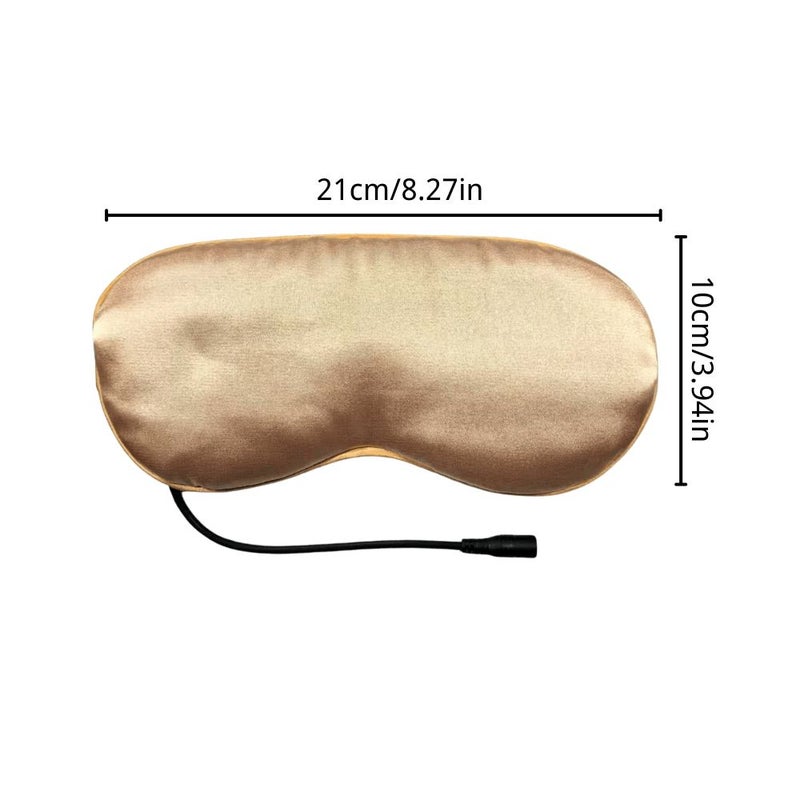 USB Heated Eye Mask Apricot Color Eye Care Sleep Mask for Travel Naps Relieves Eye Fatigue - Image 5