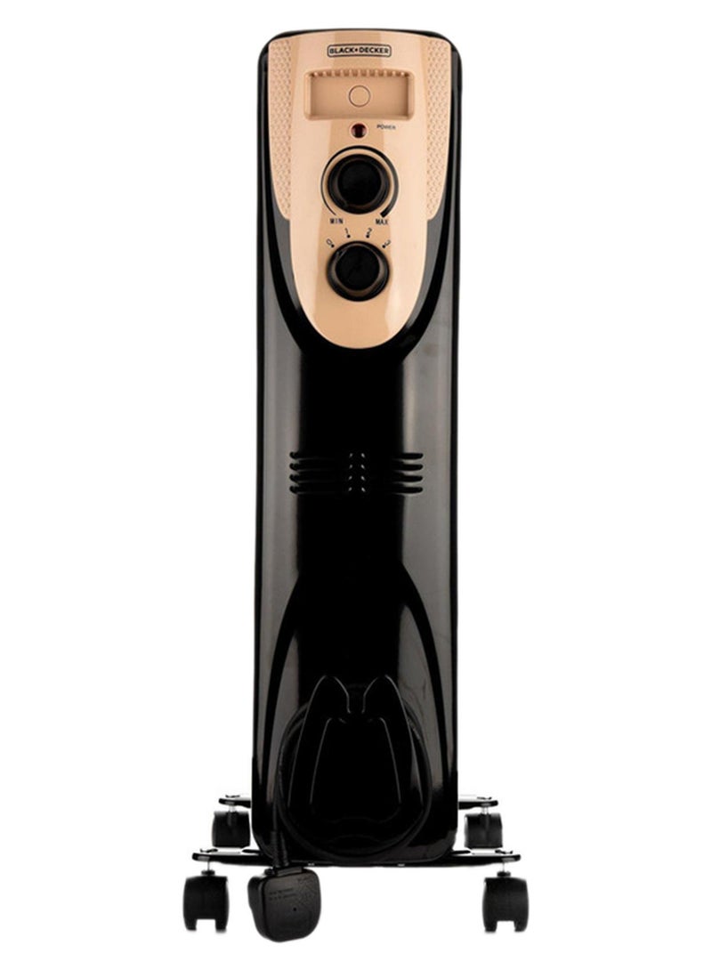 BLACK+DECKER 9-Fins Oil Radiator Room Heater 2000 W OR090D-B5 Gold/Black - Image 1