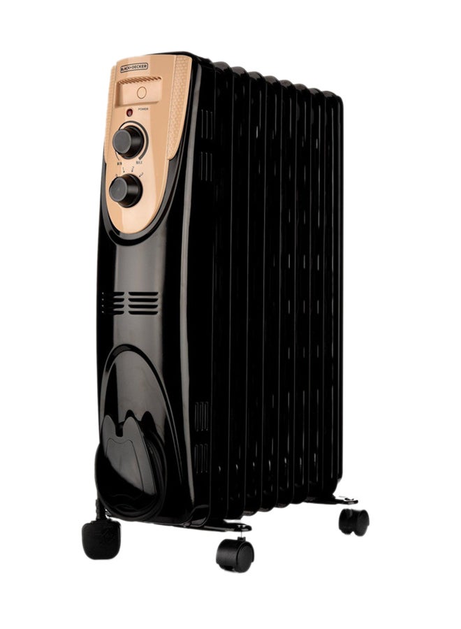 BLACK+DECKER 9-Fins Oil Radiator Room Heater 2000 W OR090D-B5 Gold/Black - Image 2