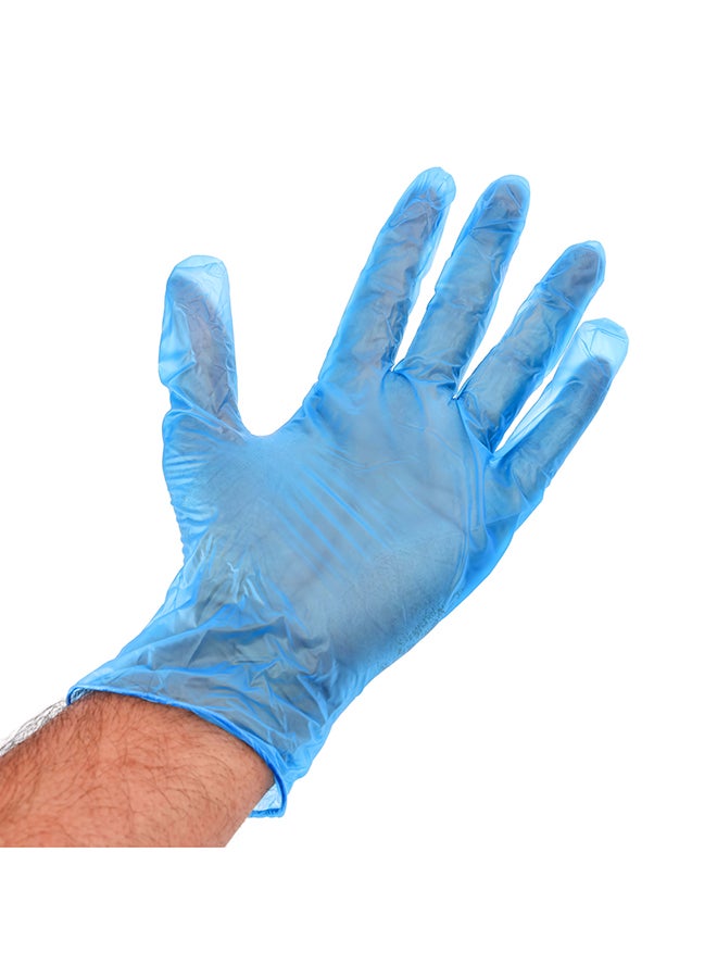 packwell قفازات باكويل الفينيل الزرقاء خالية من البودرة حجم كبير 100 قطعة - Image 2