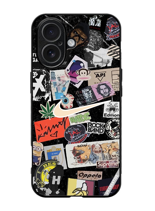 Protective Case Cover For Apple iPhone 17 Nike Stickers Design Multicolour